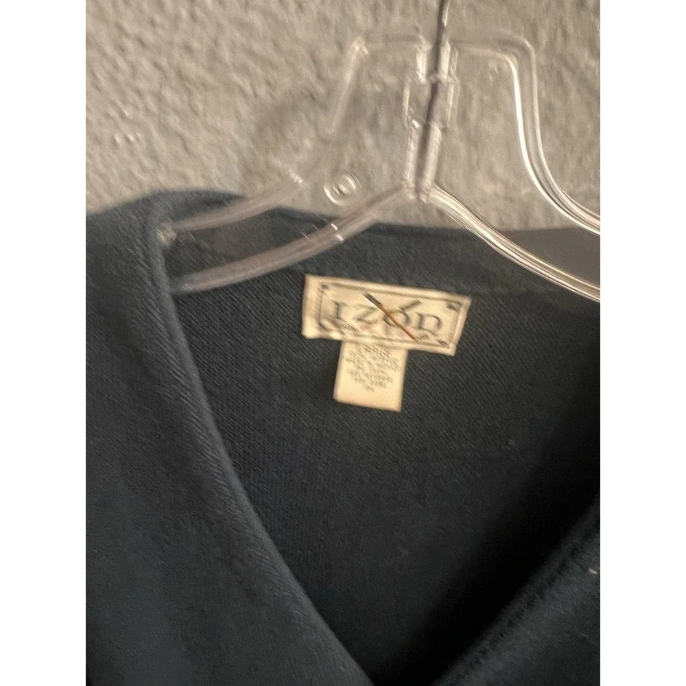 Vtg Izod Cardigan Sweater Mens Blue  Size Large Button Up V Neck